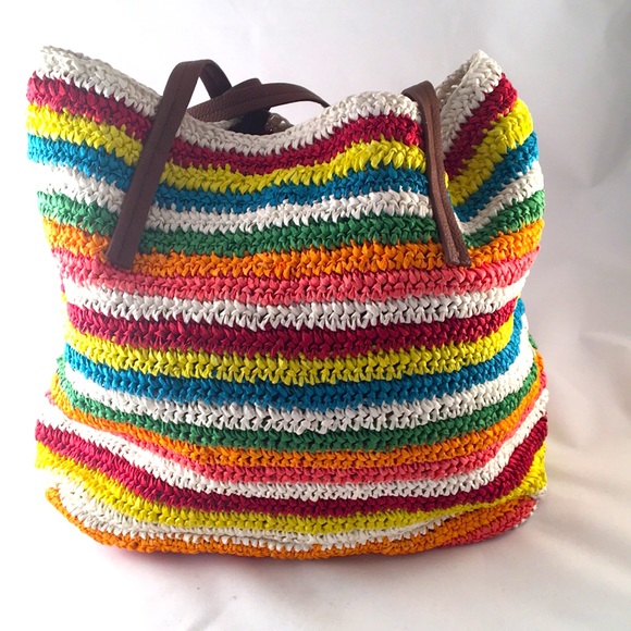 J. Crew Handbags - J. Crew raffia tote bag/beach bag NWT